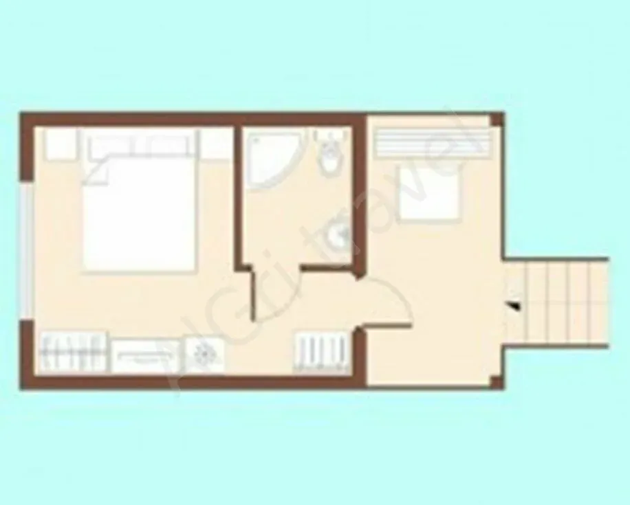 План-схема номера 2 местный с двуспальной кроватью