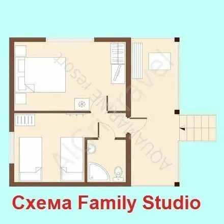 План схема коттеджа Фэмили студио в Аквамарин Алаколь