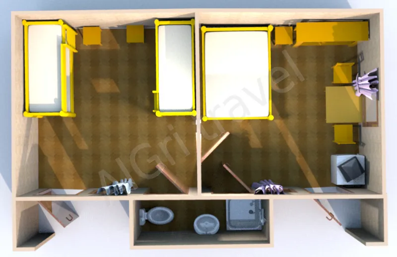 Фото номера Эконом семейный 6 местный в базе отдыха Пеликан Алаколь