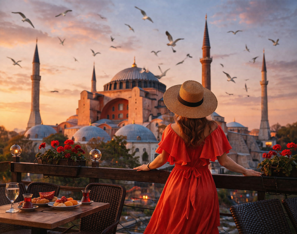 Фото на фоне Айя Софии