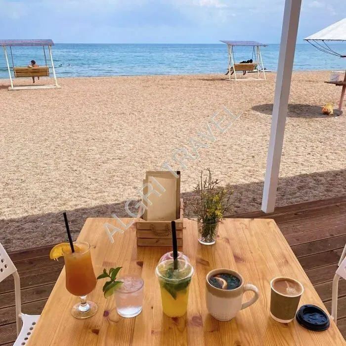 Пляж пансионата Акжол на Иссык-Куле